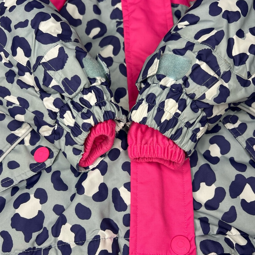 Mini Boden Toddler Girls All Weather Snow Ski Jacket size 2-3Y Leopard Lined - Picture 7 of 11